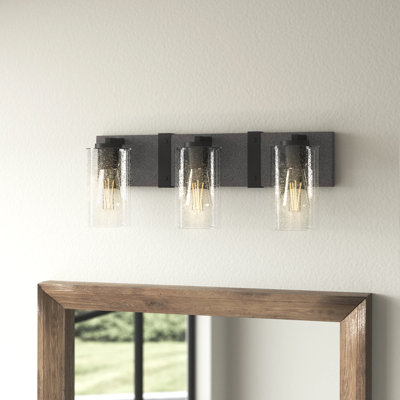 Éclairage pour meuble-lavabo à 3 lumières en zinc vieilli / noir vieilli Sawyer