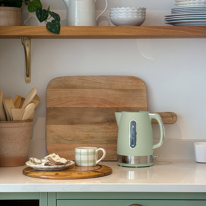 Laura Ashley VQ 1.7L Electric Tea Kettle, Sage Leaf