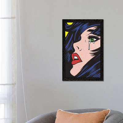 Green Eyes Crying Girl by Allyson Gutchell - Print on Canvas