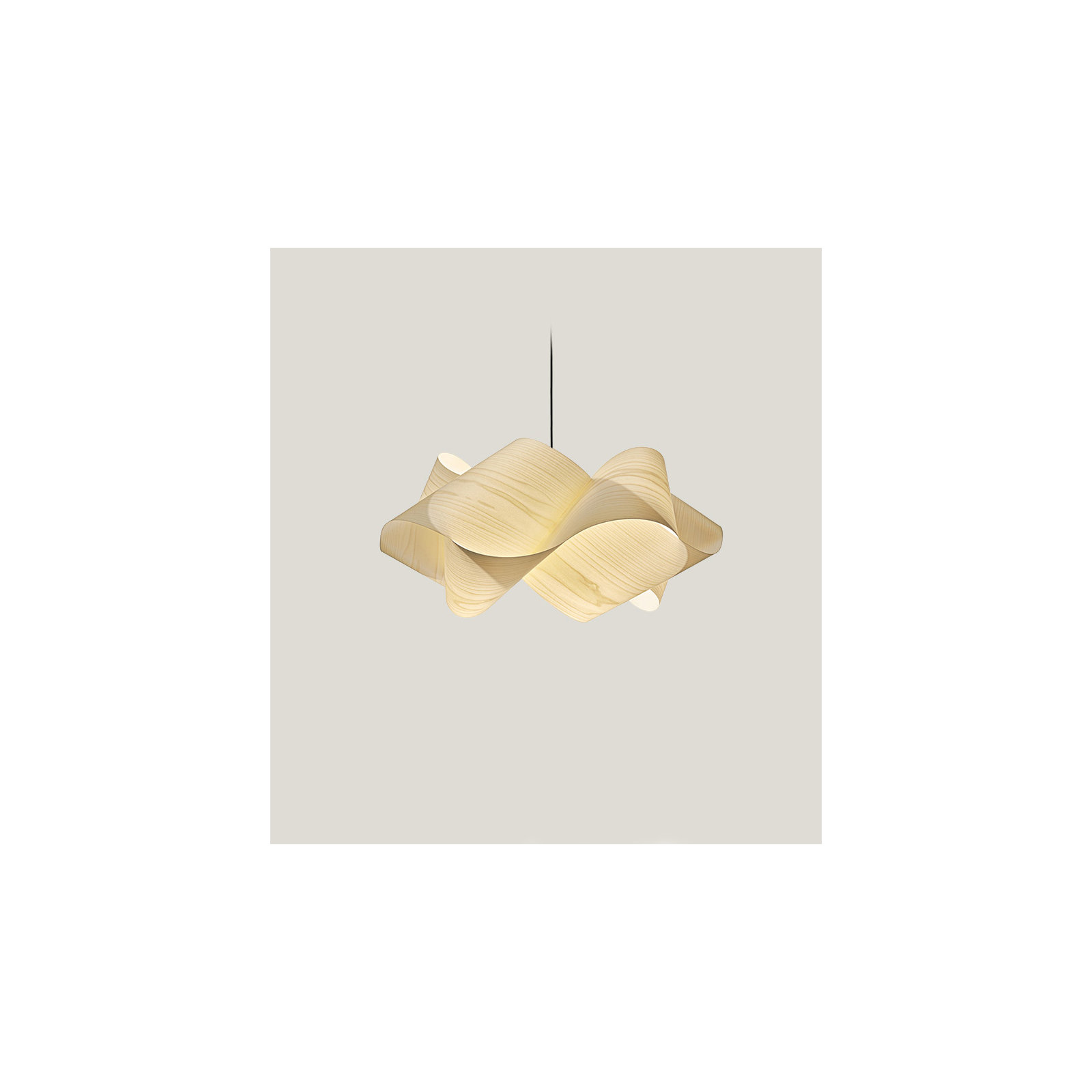 Swirl Single Light Dimmable Pendant, Ivory White, E26, Matte Black