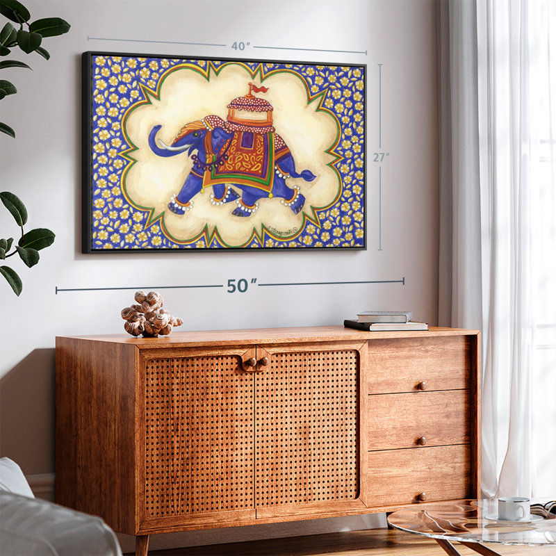 "Éléphant Cartouche faisant face à la gauche", H 27 po x l 40 po