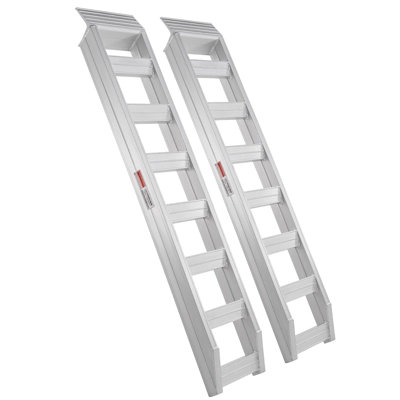 Paquet de 2 rampes de chargement en aluminium robustes - capacité de 8810 lb, 72 po x 15 po avec crochet supérieur et sangles de sécurité, pour tracteurs, VTT / utilitaires, camions, motos et équipement de pelouse