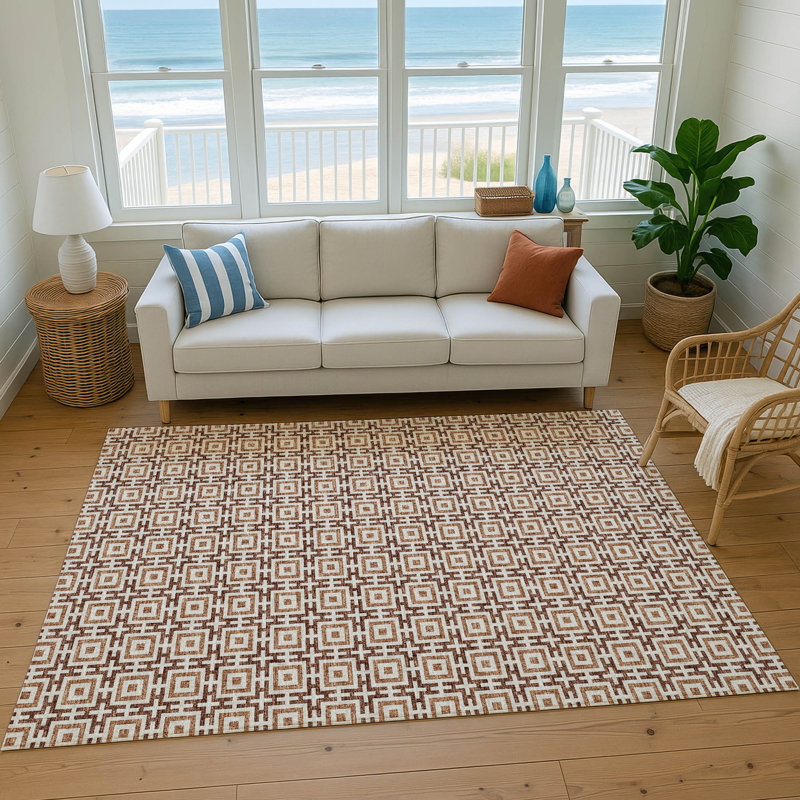 Premium Machine Washable Paullette AMF139 Paprika Rug, Rectangle 10' x 14'