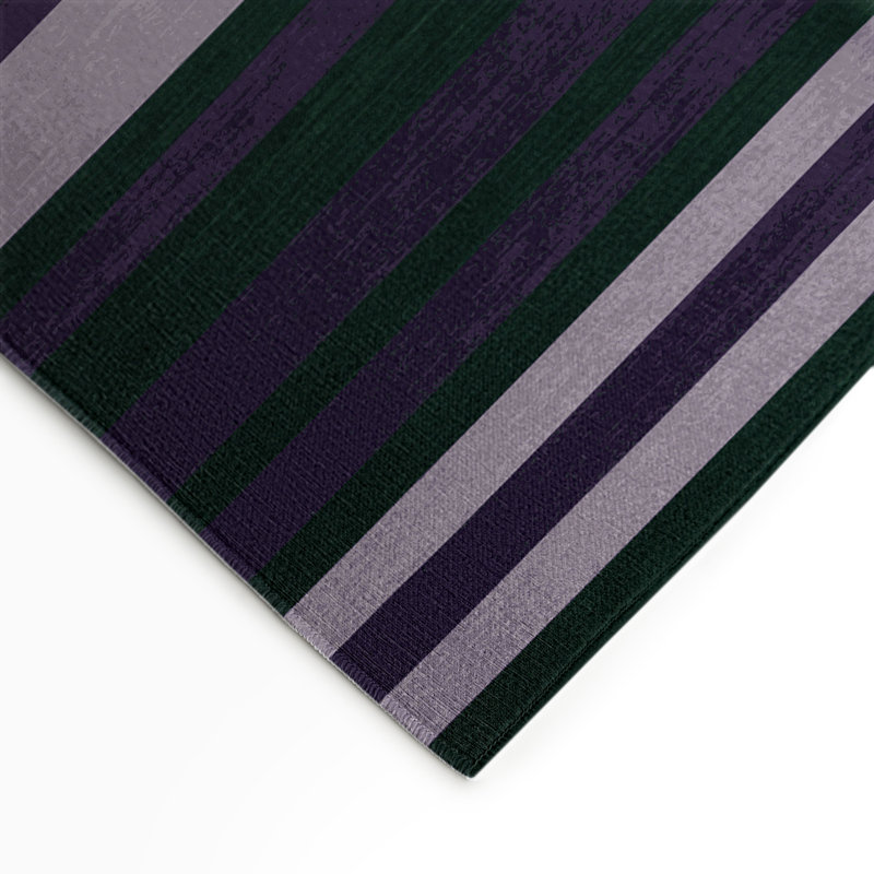 HorizontalStripes Purple Indoor and Outdoor Area Rug, Rectangle 9' x 12'