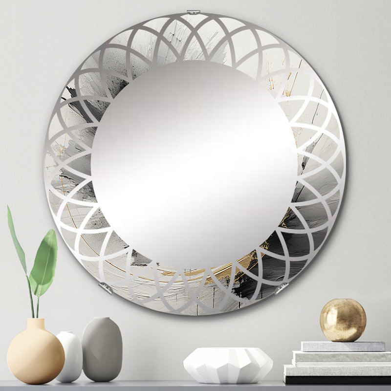 Wininger - Miroir mural moderne rond, 24 po x 24 po