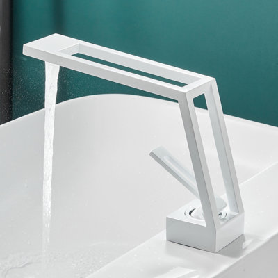 Robinet de salle de bain pour robinet de lavabo monotrou contemporain à 1 levier avec robinet à levier unique en laiton massif