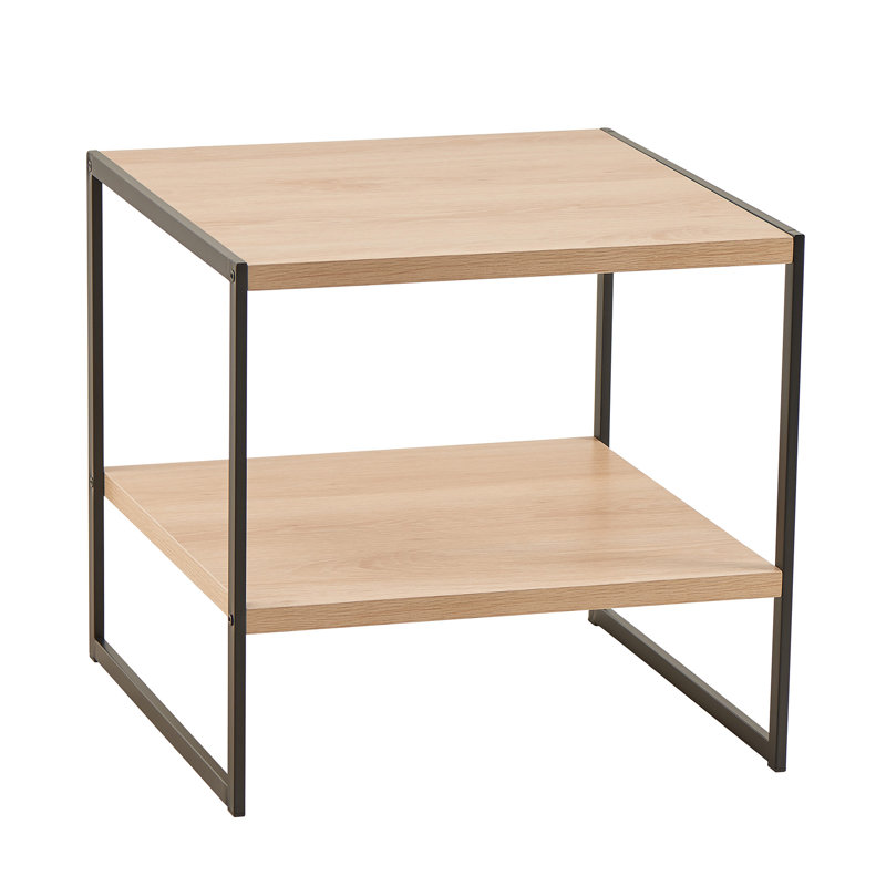 End Table Living Room Side Unit Two Tier Shelf by ClosetMaid, Natural