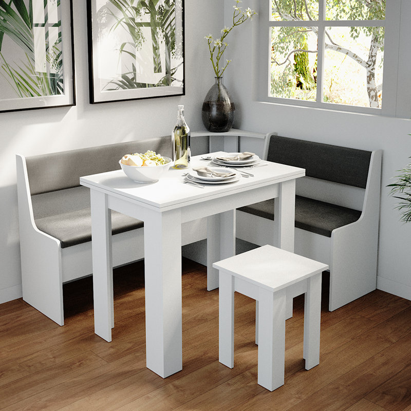 Upholstered Bench, White