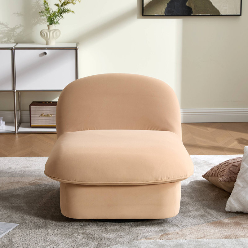 Chaise d'appoint pivotante, base en métal à 360 degrés avec revêtement en tissu de velours, pour le salon, la chambre à coucher ou le bureau