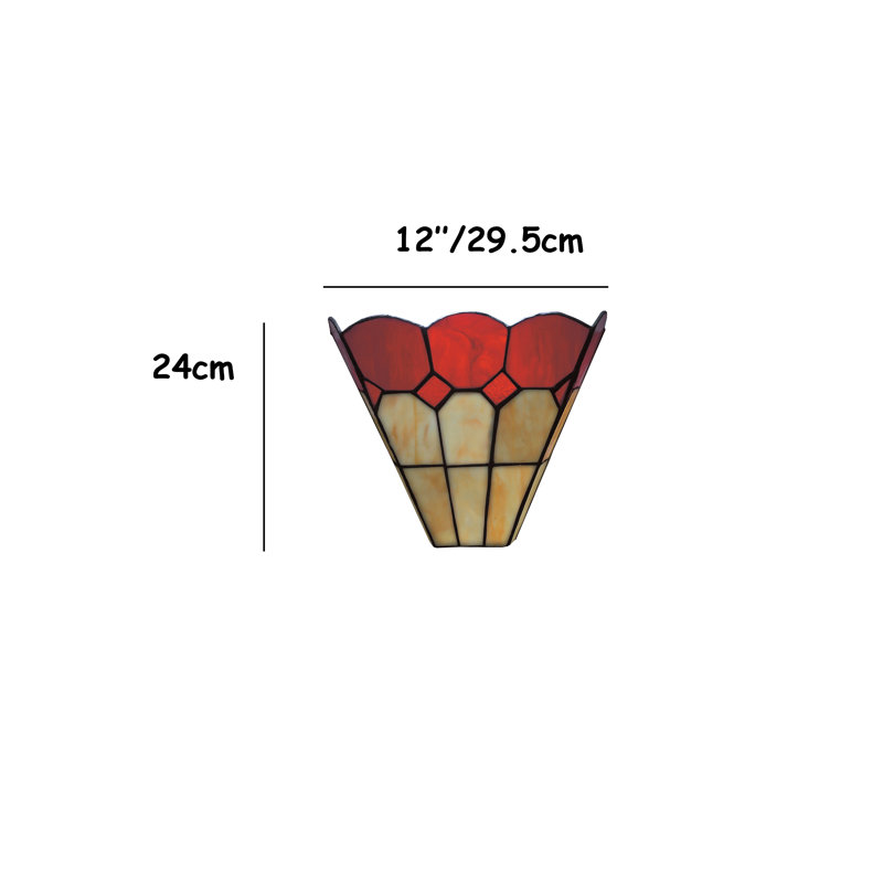 Springport Glass Flush Mounted Sconce, Beige/Red
