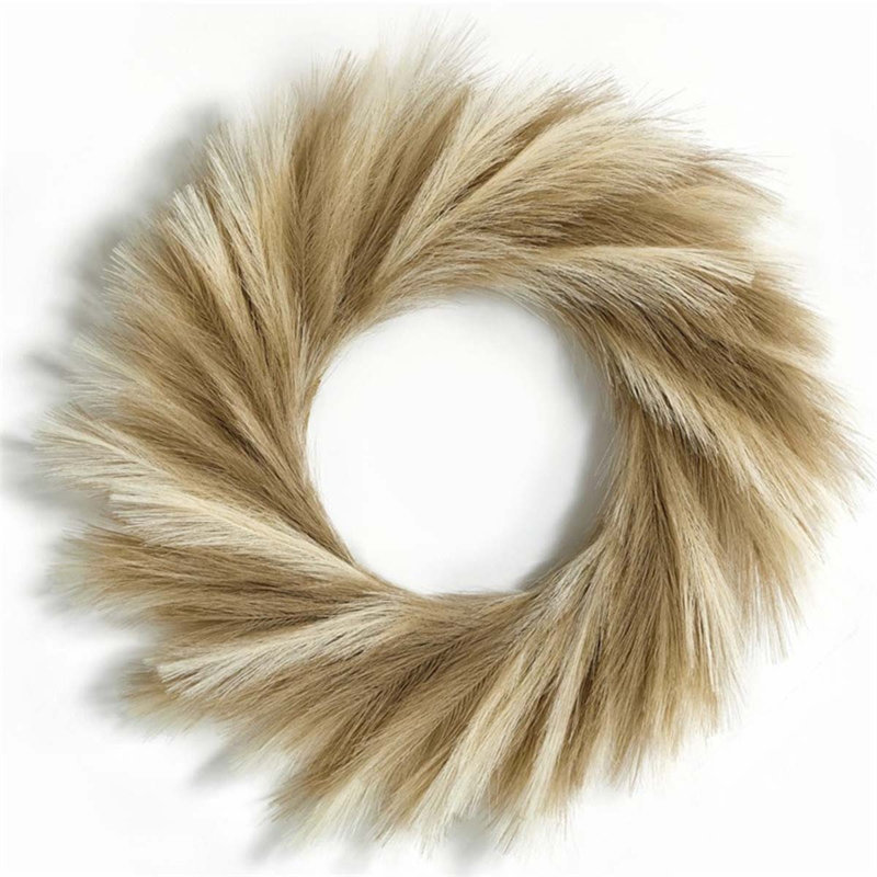 Couronne de pampas 22 pouces Farmhouse, Brun / Beige
