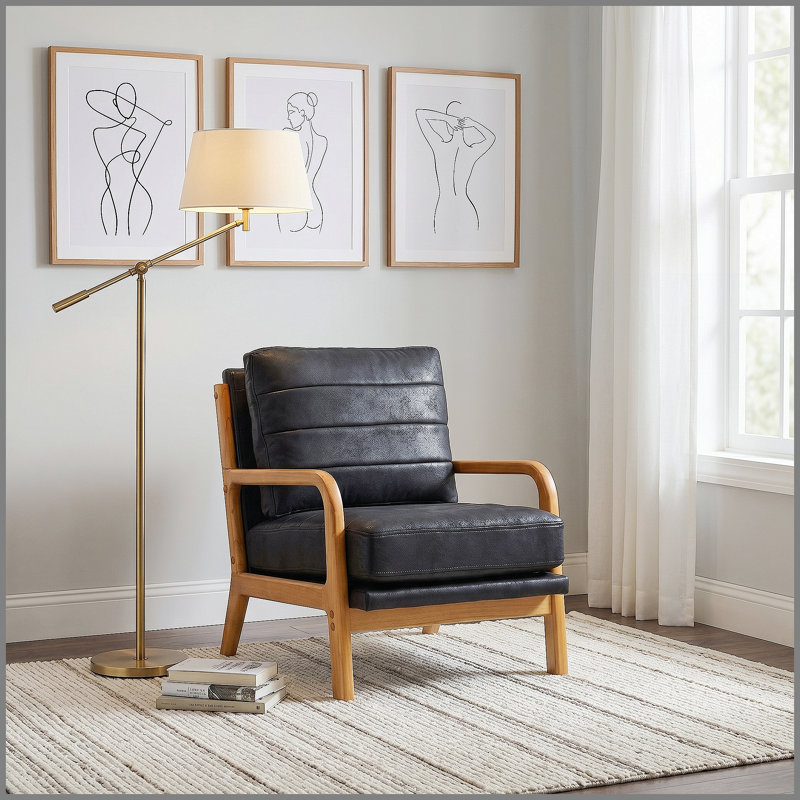 Fauteuil en aluminium et tissu, Noir