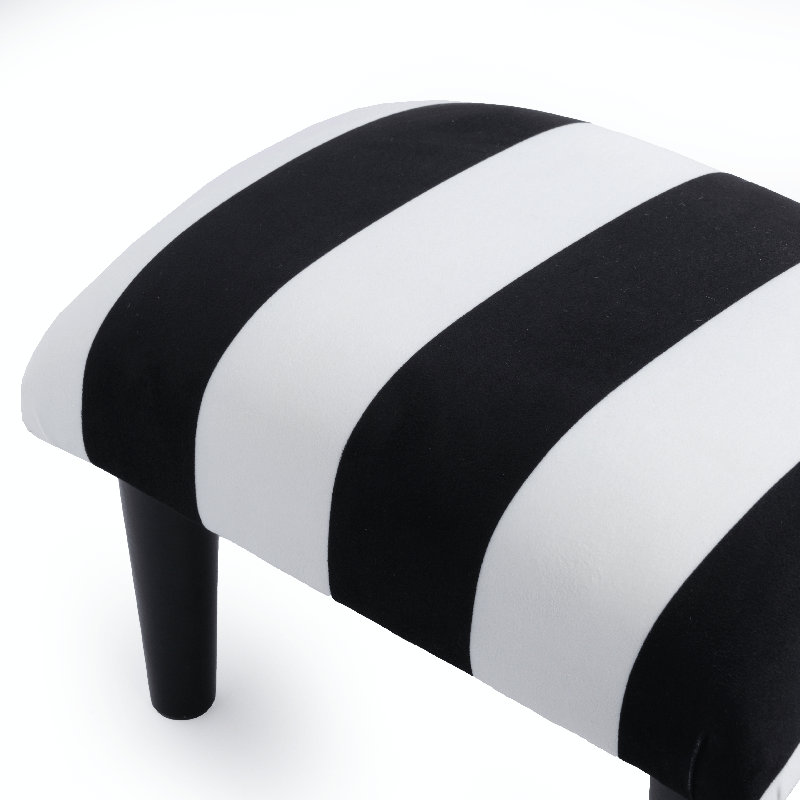 Cerny 38cm Wide Velvet Rectangle Striped Footstool Ottoman