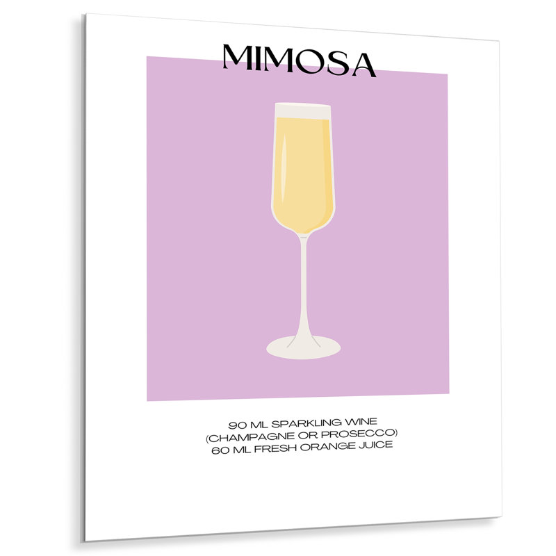 Champagne Mimosa, impression d'art mural, H 20 po x l 12 po, Sans cadre