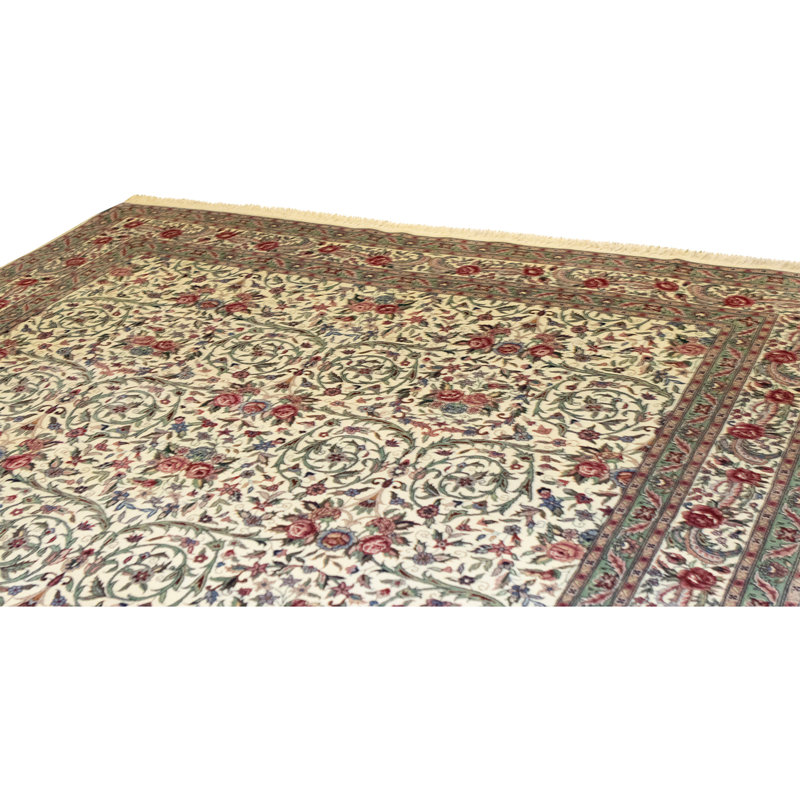 Tapis ivoire noué à la main de haute qualité