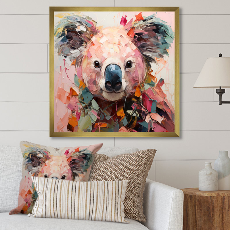 Art floral floral Koala IV - Koala, Encadrement doré, H 30 po x l 30 po x P 1,5 po