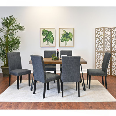 Ensemble de salle à manger 7 pièces, table à manger en épingle à cheveux avec 6 chaises, 3 options de couleurs