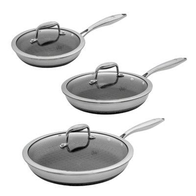 Hell's Kitchen Hybrid 6-Piece Fry Pan Set with Lids