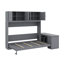 Grand lit escamotable avec bureau, tablettes et armoires