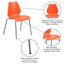 Chaises de vestibule empilables en plastique Oliverson-31020530