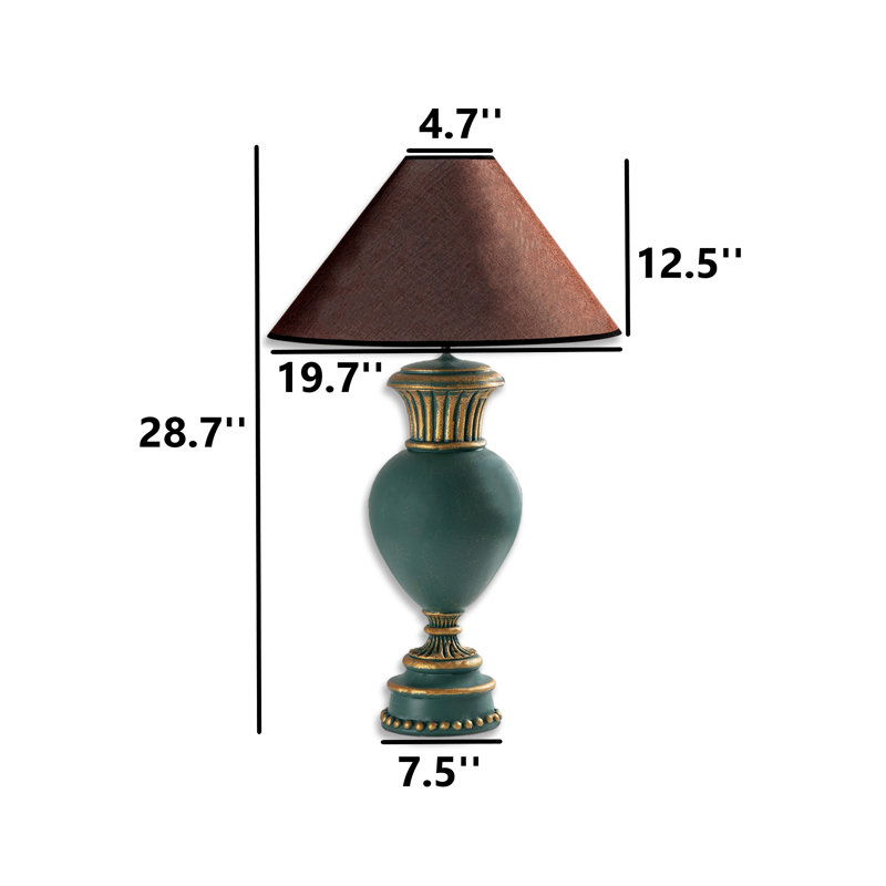 Vintage Unique Fabric Cap Table Lamp, Brown