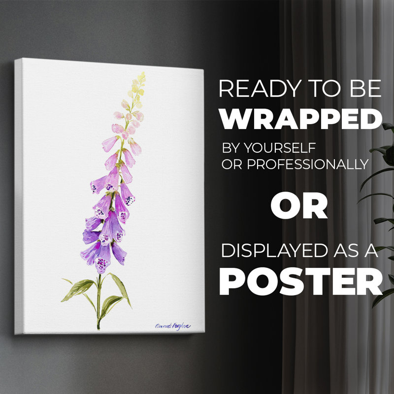 Annie's Foxglove I - Impression sur toile seulement - NON-CADRE, H 12 po x l 8 po