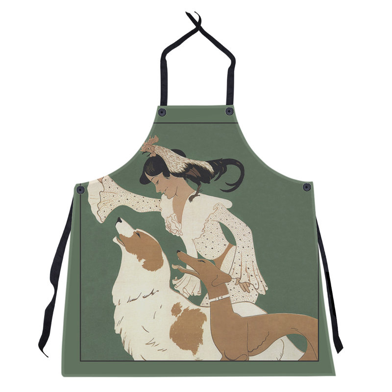 Tablier pour affiche auguste roubille dog biscuits, Vert