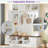 3-in-1 Hall Tree With 6 Hooks, Bench, Left Cabinet With Adjustable Shelves And Open Compartments-1104307868