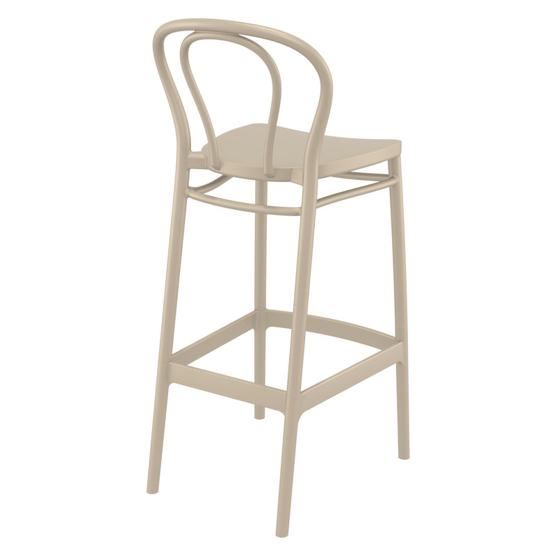 Tabouret de bar à dossier plein 41,7 po Farrah, Taupe, Tabouret de bar (siège d'une hauteur de 29,5 po)