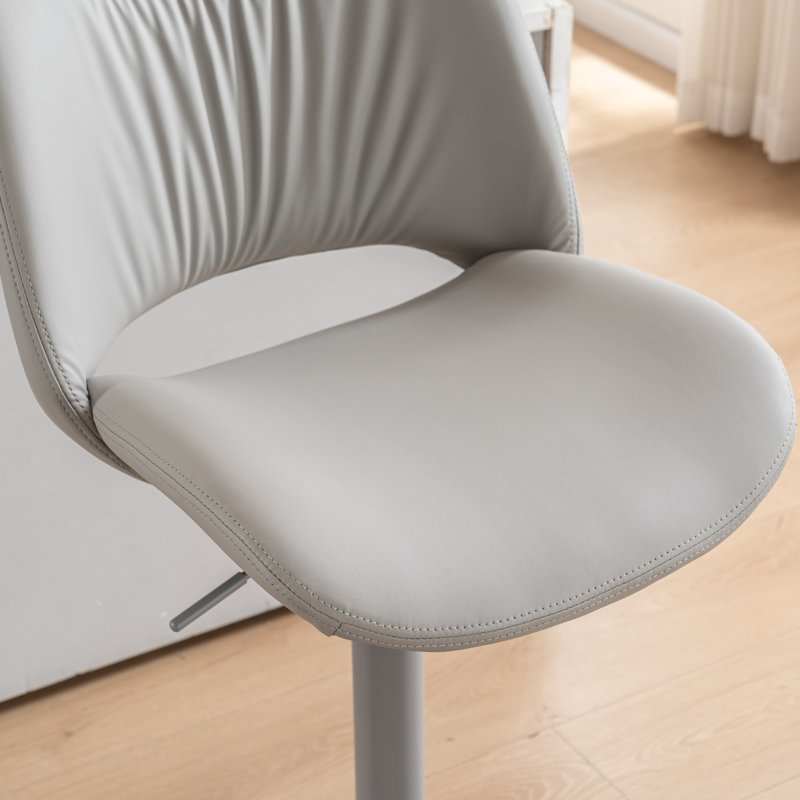 Tabouret de bar pivotant à hauteur réglable Tabouret de bar moderne en similicuir avec structure en métal, Gris