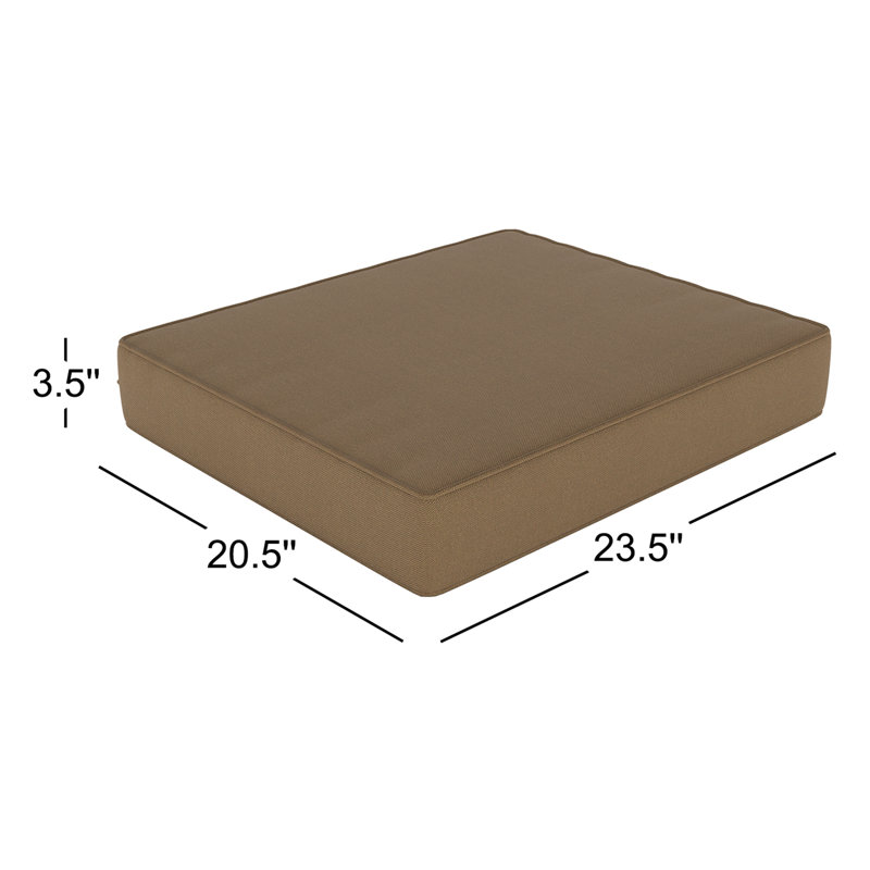 Sunbrella® Outdoor Ottoman Cushion, Canvas Air Blue Sunbrella® Canvas, 3.5" H x 23.5" W x 20.5" D