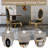 7-Piece Modern Dining Set with Faux Marble Table and  Upholstery Chairs – Seats 6, Stainless Steel Legs-415995155-406540545