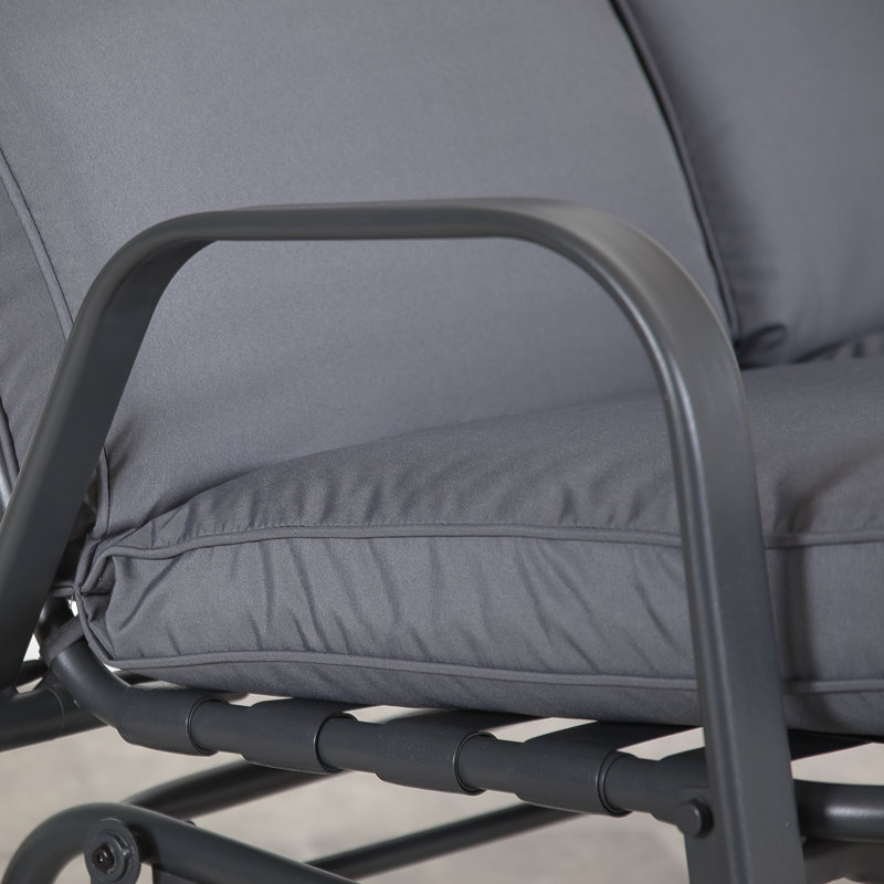 Fauteuil coulissant d'extérieur en acier thermolaqué Poultney