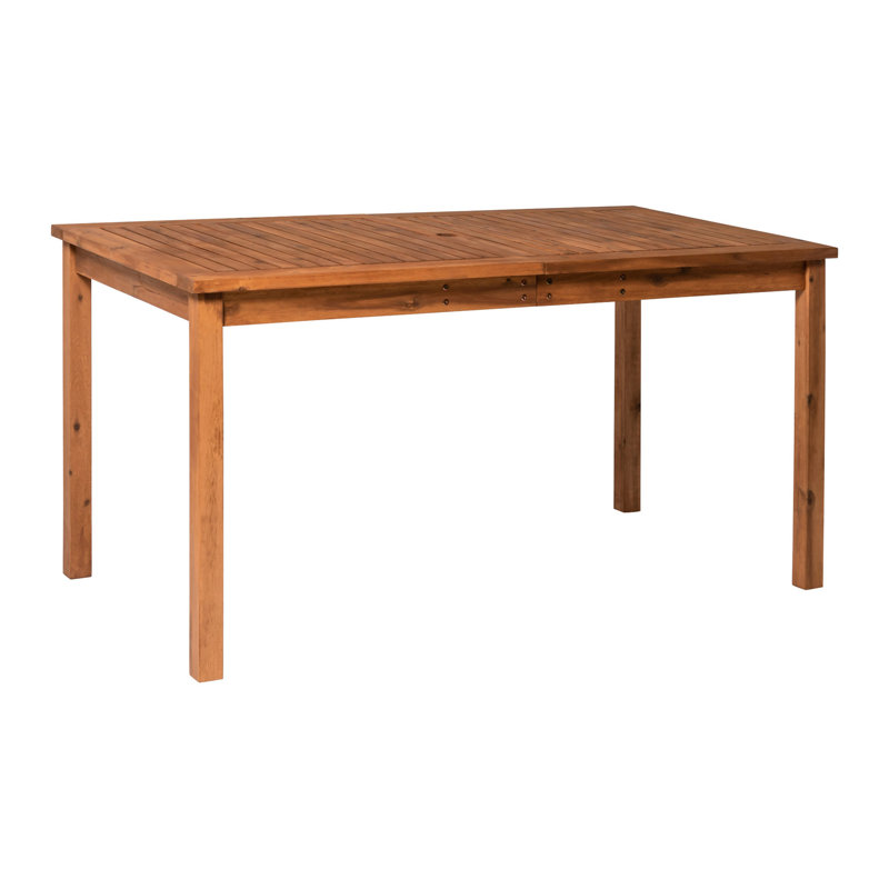 Table de salle à manger d'extérieur à plateau en bois d'acacia Contemporary