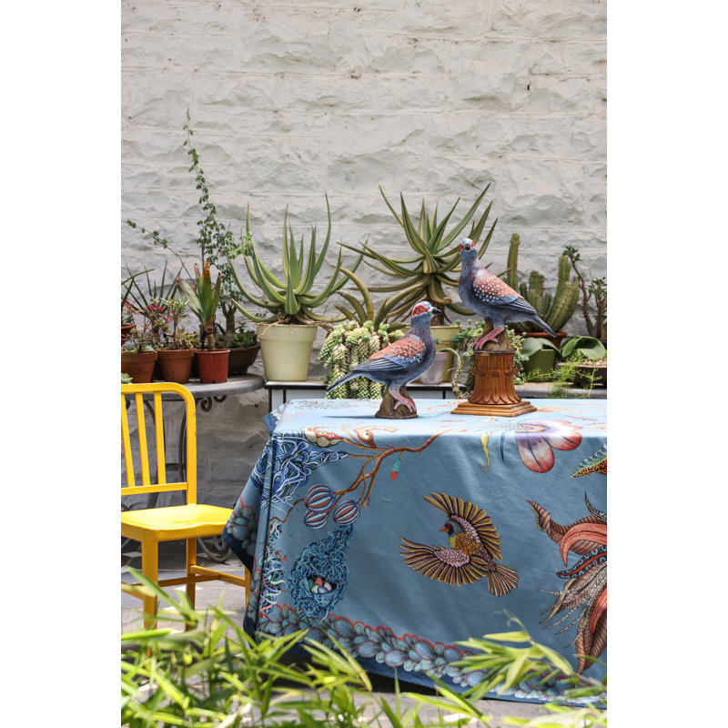 Thanda Nests Tablecloth - Cotton, Mist, 94" L x 63" W