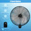  Ventilateur mural 2 pièces 20 "avec 3 options de vitesse oscillant 85 ° 30 ° inclinable 6 pi 