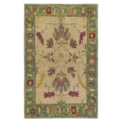 Traditional And Arts And Crafts Hand Knotted Wool Oriental Indoor Rug