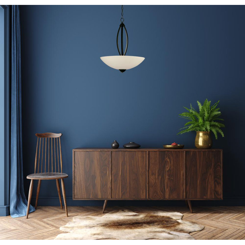 Luminaire suspendu unique à 3 lumières Anna, Argent ancien
