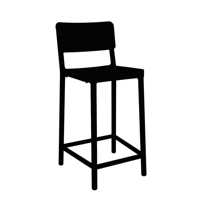 Tabouret de bar Lisboa, 26.38", Noir