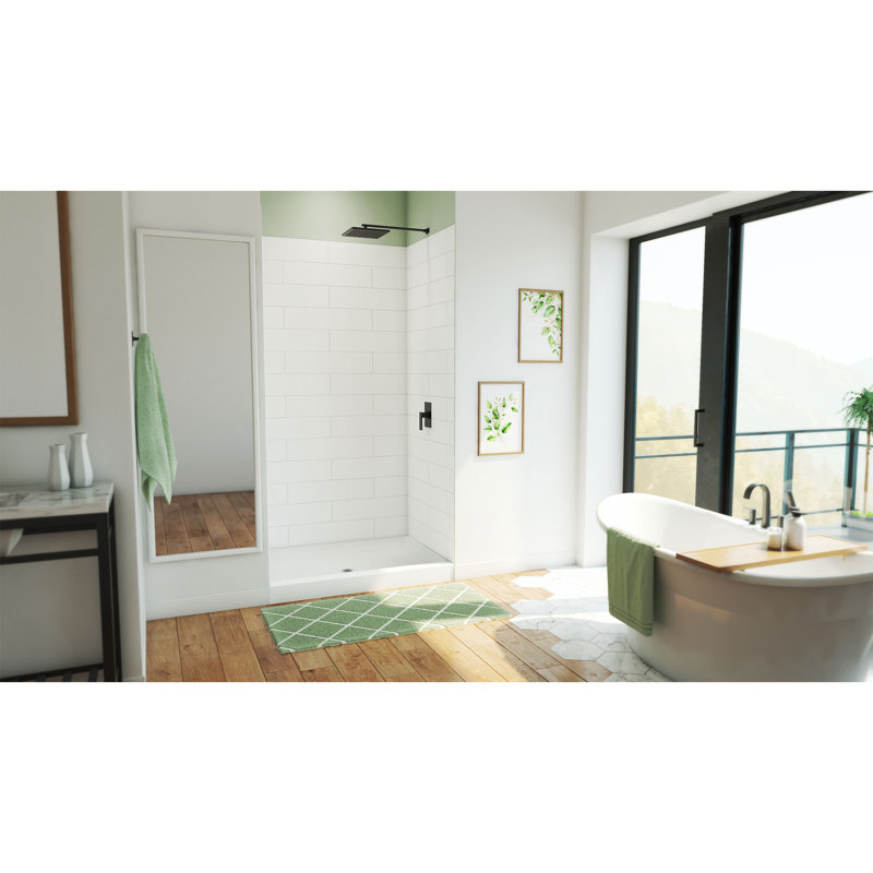 Cabine de douche et base rectangulaire Dreamstone l 48 x P 34 x H incluse