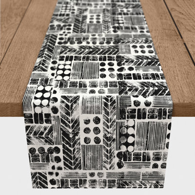 Catharien Rectangle Geometric Polyester Table Runner