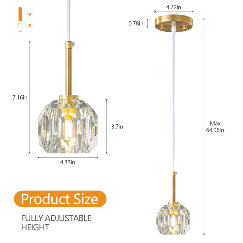 Luminaire suspendu en cristal moderne pour îlot de cuisine moderne