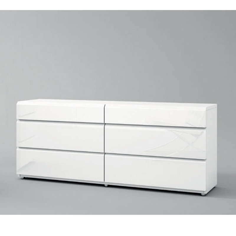 Commode double en bois 6 tiroirs l 63 po