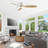 Shandi 52" 3 Blades Modern Intelligence flush mount ceiling fan with LED Lights,Remote Control-639990623