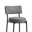 Ensemble de 2 chaises à hauteur de comptoir Bery, tissu gris, métal noir-117054183