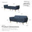 Full / Double 210.8cm Velvet Futon Sofa-71882461
