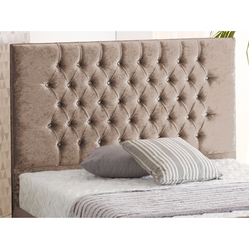 Lula Upholstered Bed, Single (3'), Truffle Crush Velvet
