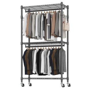 35.5'' Carbon Steel Rolling Clothing Rack