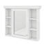 Armoire de rangement murale contemporaine 35 po x 28 po avec porte miroir et 6 tablettes ouvertes-1190781110