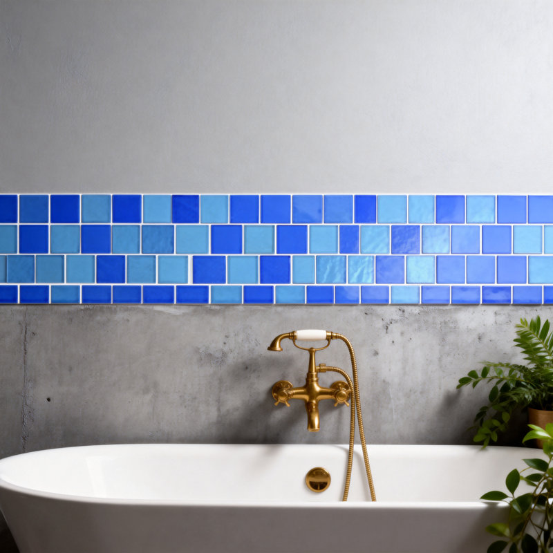 Landscape 2 in. x 2 in. Translucent Glass Plastic Face Mounted Brick Mosaic Designer Pool Tile